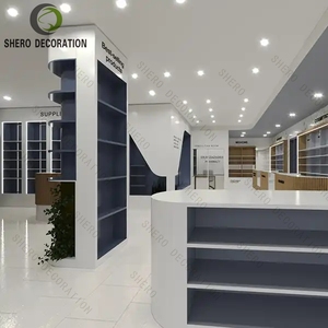Custom Pharmacy <b>Shelves</b> Modular Fixtures Medical Shop <b>Display</b> Rack Professional Health Care Pharmacy Shop Interior Design Decor - Product Image 3