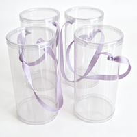 Boîte cylindrique en plastique PET PP transparente personnalisée, emballage rond transparent pour bonbons, cadeaux, jouets, cosmétiques et petits articles