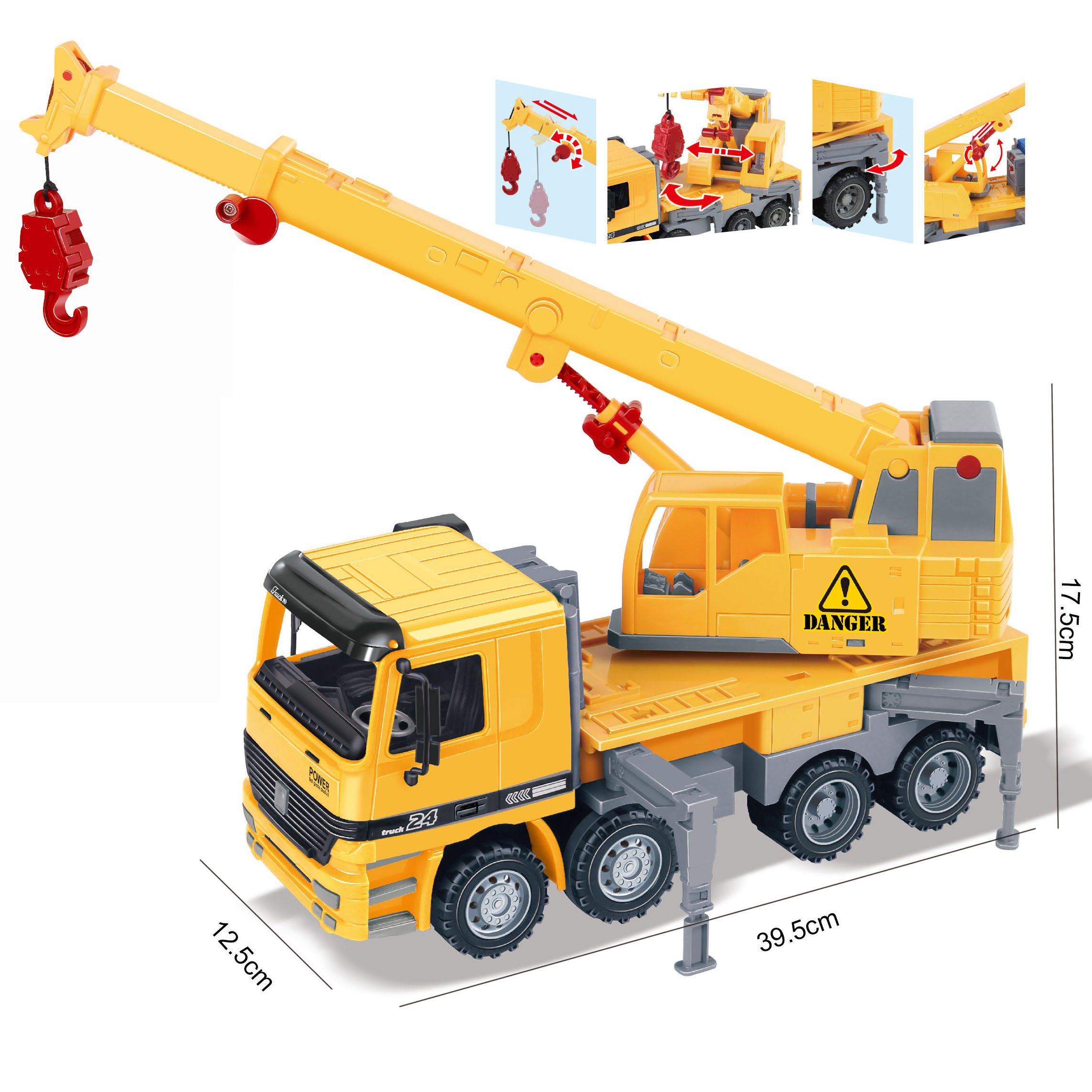 Camion Grue En Bois ColorBaby Speed & Go – Lumières, Sons, Friction, Barrières Rabattables – Dès 3 Ans