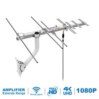 Antena de TV Digital Yagi para Exteriores de Largo Alcance, Alta Ganancia, Impermeable, FULL HD 4K, ISDB-T, DAB, VHF, UHF, TDT, DTV