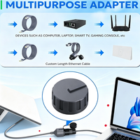 Câble d'extension RJ45 étanche IP68, câble Ethernet blindé CAT6, câble LAN extérieur avec verrouillage à vis et capuchon anti-poussière