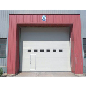 Fabricant de portes industrielles Haotian, portes sectionnelles automatiques en acier inoxydable de haute qualité avec indice de résistance au feu de 2 heures, levage en hauteur - Product Image 2