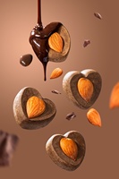 Zhongbao Hoge Kwaliteit Gevriesdroogde Zwarte Chocolade Fruit Amandel Verse Zoete Smaak Bulk Kubus Vorm Natuurlijke Conservering Nieuwe 35G