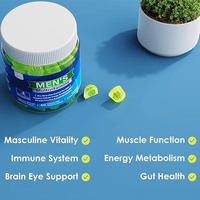 Complément alimentaire multivitaminé liquide pour hommes, sans sucre, saveur citron-orange mélangée, 60 gommes