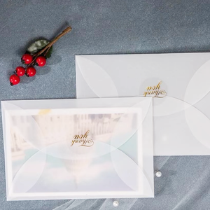 Tùy chỉnh sang trọng kraft giấy lời mời đám cưới phong bì trong suốt glassine Cảm ơn bạn quà tặng với nghề sử dụng và các tính năng Sticker - Product Image 4