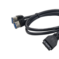 Cable de extensión doble USB 3,0 para montaje en Panel frontal de chasis, Cable de 20 pines para placa de ordenador de escritorio