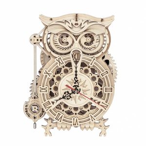 <strong>Robotime</strong> 161PCS <strong>Clock</strong> Puzzle Creative Craft Gift Home Decor Owl <strong>Clock</strong> Building Kit DIY Hobbies 3D <strong>Wooden</strong> Puzzles for Men Women