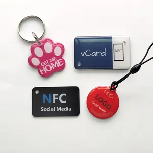 CMRFID 무료 샘플 에폭시 열쇠 고리 RFID NFC keyfob 에폭시 태그 공유 소셜 미디어 및 액세스 제어 카드