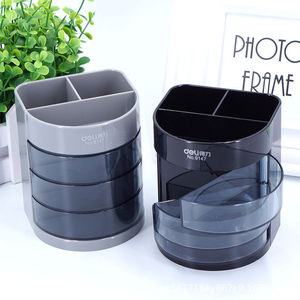 Deli 9147 Porte-stylos multifonctionnel à trois couches, support de rangement en plastique pour bureau, pour stylos et papeterie - Product Image 1