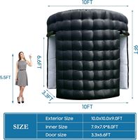 Fourniture directe d'usine 360 photomaton enceinte toile de fond photomaton gonflable avec lumière LED circulaire noir