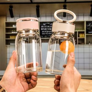 Bouteille d'eau en verre borosilicate de qualité supérieure, écologique, moderne, de qualité alimentaire, avec couvercle verrouillable, 380 ml/500 ml, compatible lave-vaisselle et micro-ondes - Product Image 2