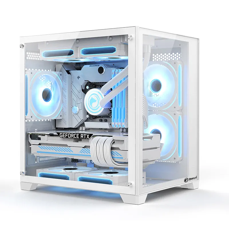 Oem/Odm Horizontale Pc Case M-ATX Gaming Computerkast Met Gehard Glas Pc Case