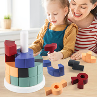 Ensemble de blocs de construction DIY pour enfants, blocs cylindriques Jenga, jouet de construction interactif parent-enfant