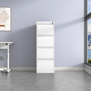 Cerradura Vertical A4 Papel Hierro Almacenamiento Muebles Acero Oficina 4 Cajón Gabinete de metal para almacenar carpetas de archivos - Product Image 4