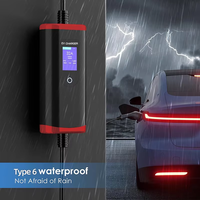 Nouveau chargeur EV portable de type 2 pour usage domestique, 11 kW, 16 A, avec câble de 5 m, courant réglable, étanche IP65, charge rapide