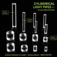 Tubo de Luz de 1 mm, Guía de Luz Cilíndrica, Guía de Luz LED Acrílica Transparente para Montaje en Panel PCB, Indicador, Longitud Personalizada OEM