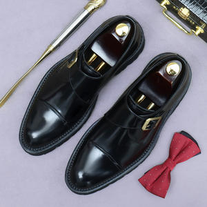 Chaussures en cuir pour hommes à semelle épaisse tendance 2025, chaussures habillées formelles avec boucles en cuir et chaussures décontractées pour hommes - Product Image 3