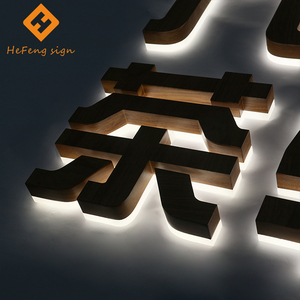 Sinal de loja com letras luminosas de madeira retroiluminadas de alta qualidade personalizado para logotipo de madeira LED - Product Image 2