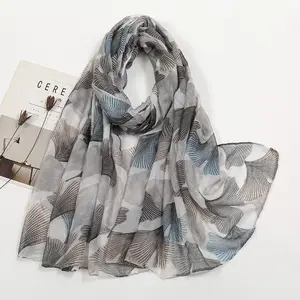 2024 Spring/Summer Thin Print Voile Long Scarf Fashionable Sweet Fresh Hot Selling Popular Shawl Women's Stock