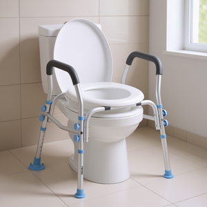 Asiento elevador de inodoro Vevor con altura ajustable, redondo, antideslizante, para personas mayores y adultos con discapacidad. - Product Image 2