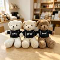 Ours en peluche moelleux personnalisé avec logo, sweat à capuche, jouet en peluche, ours en peluche imprimé avec logo personnalisé, vente en gros, cadeau promotionnel pour école ou entreprise
