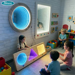 Miroir tunnel LED multi-formes interactif, miroir infini 3D, panneau mural sensoriel pour salle de thérapie autistique - Product Image 6