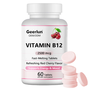 Complément alimentaire végétalien naturel OEM, vitamines pour l'énergie et le soutien immunitaire, vitamines nootropiques pour le cerveau, comprimés à croquer à la vitamine <span class=keywords><strong>B12</strong></span> - Product Image 1
