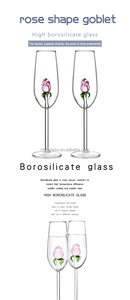 Nouveau Offres Spéciales! Tasses à Champagne personnalisées pour Festival de mariage, verres à vin étincelant Ins, gobelet en cristal, tasse à vin français avec Rose Dec - Product Image 3