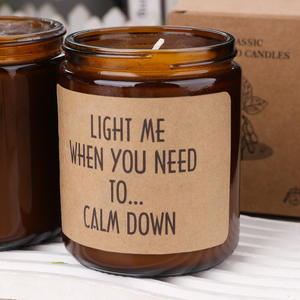 Candele di Lusso in <span class=keywords><strong>Cera</strong></span> di Soia con Aroma di <span class=keywords><strong>Ambra</strong></span> - Regalo per la Festa del Papà e Diwali, Ecologiche e Durature per la Casa - Product Image 2