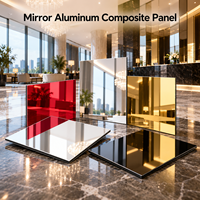 Panneau composite en aluminium miroir or champagne 3 mm 4x8 pieds, plaque ACP pour la décoration du plafond des halls d'hôtel