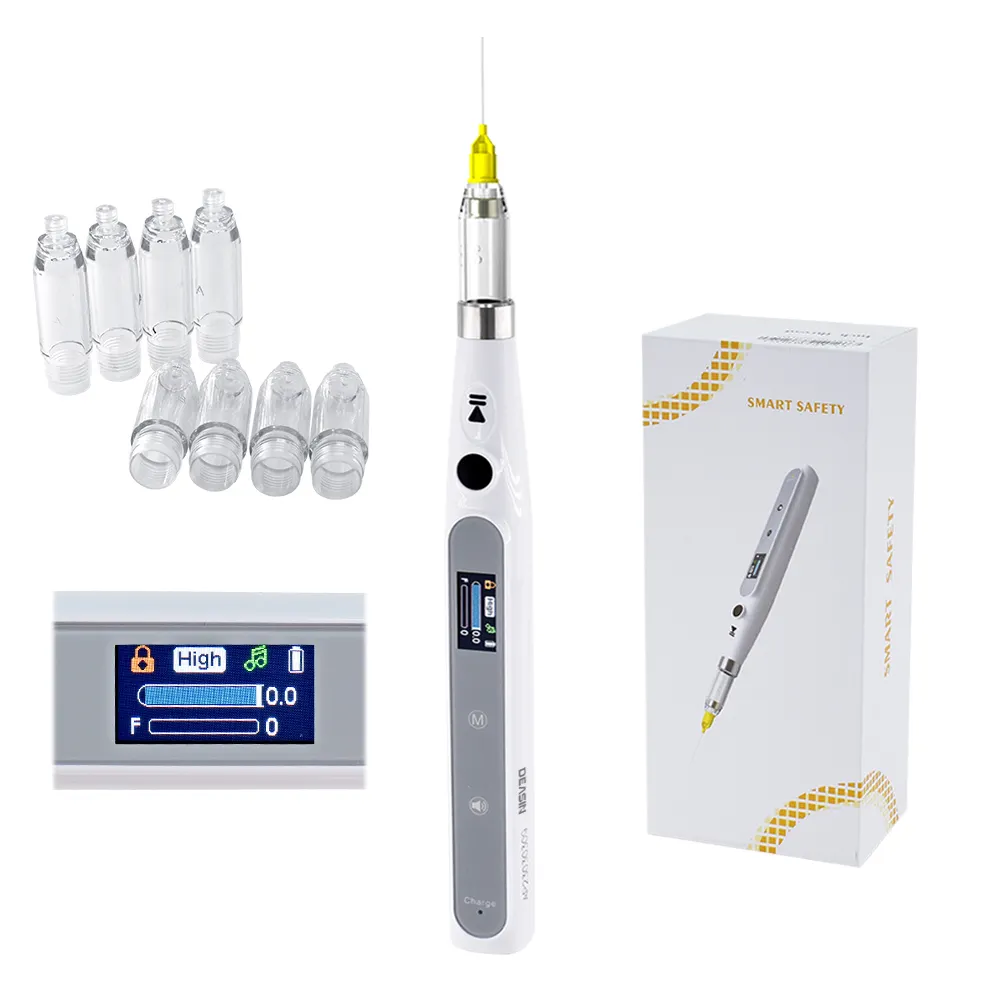 Diş anestezi enjektör ağrısız taşınabilir anestezi booster kalem elektrik kablosuz yerel anestezi ile LCD ekran