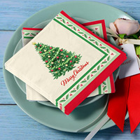 Serviettes en papier de qualité supérieure pour les décorations de fête de Noël et du Nouvel An, fournitures de fête de Noël, papier de soie