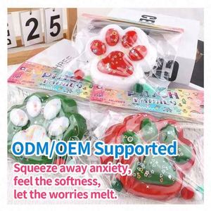 Lot de 24 jouets anti-stress en TPR en forme de patte de chat Kawaii, balles sensorielles à texture Mochi à remontée lente, jouets à presser en gros - Product Image 3