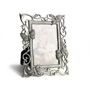 Cadre photo rectangulaire en métal à sublimation, motif papillon, libellule, fleur et vigne, haute qualité, vente en gros - Product Image 1