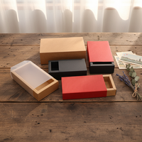 Boîte tiroir coulissante en carton personnalisée pour vente en gros, emballage pour chaussettes, sous-vêtements, bougies, boîte cadeau avec fenêtre