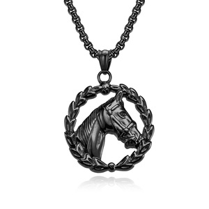 Collar con Colgante de Cabeza de Caballo de Acero Inoxidable, Diseño de Zodiaco Animal, Joyería de Moda Unisex - Product Image 5
