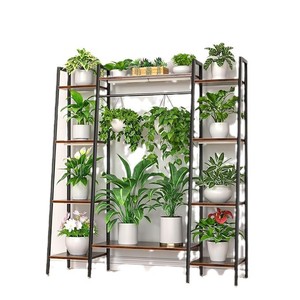Soporte para plantas de 6 niveles para interiores con luces de cultivo, soporte grande para plantas, expositor de plantas para esquina - Product Image 5