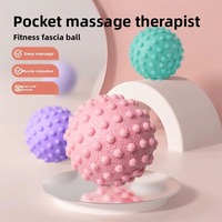 Pelota de Masaje TPE, Pelota de Fascia 3D con Nódulos, Pelota de Puntos de Presión para Liberación Miofascial y Alivio de Nudos Musculares