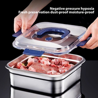 Boîte à lunch carrée en acier inoxydable de grande capacité pour la cuisine, boîte à bento étanche avec couvercle à joint sous vide