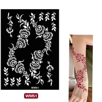 Nouveaux autocollants de tatouage au henné, motifs papillon et fleur, logo personnalisé, simulation avancée, peinture corporelle, bras, main, dos, temporaire, vente en gros