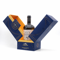 Boîte cadeau de luxe magnétique pour bouteilles de vin et de whisky, avec logo personnalisé, en carton rigide, toucher doux, estampage à chaud or, pour l'emballage d'alcool