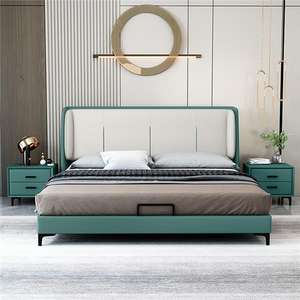 <span class=keywords><strong>Lit</strong></span> moderne king pour adolescents ensemble chambre à coucher vert nordique français pour jeune cadre king luxe grand <span class=keywords><strong>lit</strong></span> moderne tapissé noir italien - Product Image 1