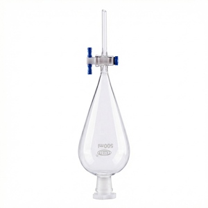 Entonnoir de séparation en verre borosilicaté de qualité supérieure 500 ml, forme poire Squibb, avec robinet PTFE, équipement de laboratoire de chimie scientifique - Product Image 1