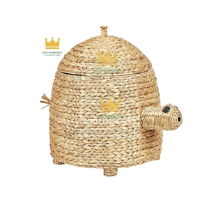 Panier de rangement moderne en jacinthe d'eau naturelle fait main pour chambre d'enfant et salle de bain – Prix de gros – Offre spéciale - Product Image 1