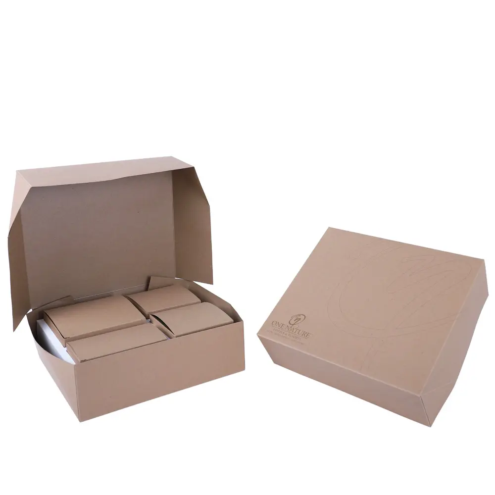 Branded Custom Food Paper Kraft Take Away Boxes For Restaurant Paper Craft Container Take Away Box