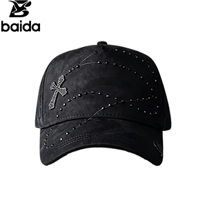 Gorras Dandi Personalizadas X Jc para Mujer, Gorras de Béisbol Originales 31 Hats, Color Rosa, Gamuza, con Pedrería, Lentejuelas y Bordado de Cruz - Product Image 3