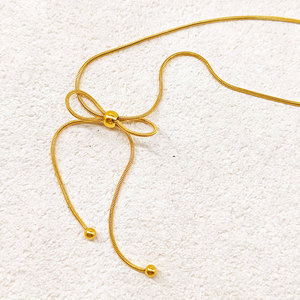 จี้สร้อยคอรูปโบว์ชุบทอง 14k 18k ทำจากสแตนเลส 316L สำหรับผู้หญิง ขายส่ง - Product Image 4