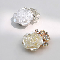 Boutons en alliage en gros avec décoration en strass floral, cache-boutons pour chemise, cache-boutons décoratifs