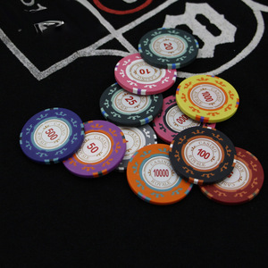 Jetons de poker Texas en argile premium 14g avec noyau en fer, 11 dénominations, motifs personnalisables, design de pièce unique, manchon en plastique - Product Image 4
