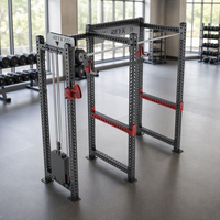 REYK Commercial Full Frame Carbon Steel Power Rack Smith Cage Multi-Functional Cable Machine Home Use Whole Body Back Shoulder